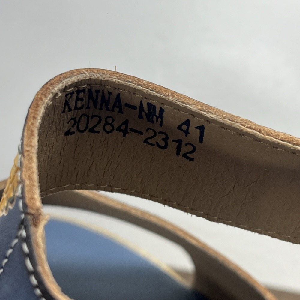 L'Artiste Spring Step Butterfly Cork Wedge Sandals 41 Blue Floral Buckle Kenna - Picture 6 of 11